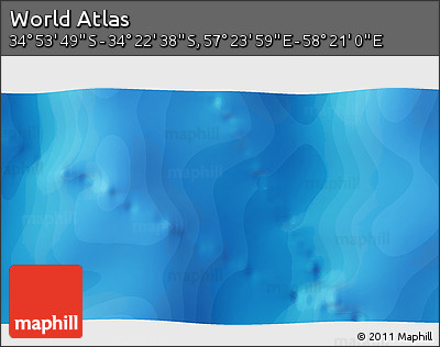 Political 3D Map of the Area around 34° 38' 13" S, 57° 52' 30" E