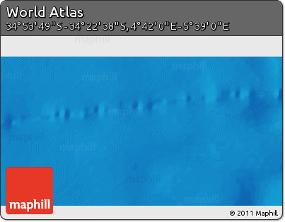 Physical 3D Map of the Area around 34° 38' 13" S, 5° 10' 30" E