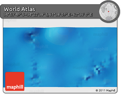 Physical 3D Map of the Area around 34° 38' 13" S, 62° 7' 30" E