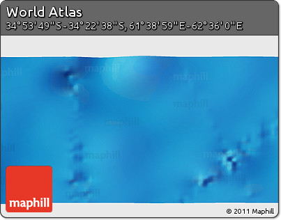 Physical 3D Map of the Area around 34° 38' 13" S, 62° 7' 30" E