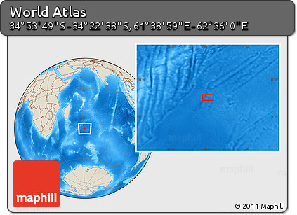 Shaded Relief Location Map of the Area around 34° 38' 13" S, 62° 7' 30" E