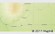 Physical 3D Map of the area around 34° 38' 13" S, 66° 13' 29" W