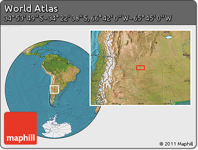 Satellite Location Map of the Area around 34° 38' 13" S, 66° 13' 29" W