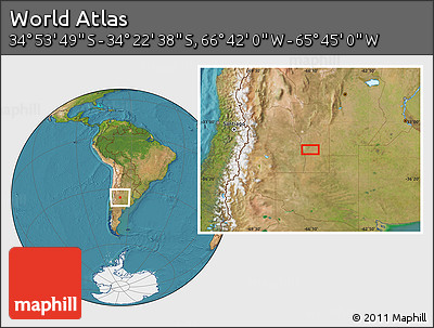 Satellite Location Map of the Area around 34° 38' 13" S, 66° 13' 29" W