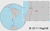 Gray Location Map of the area around 34° 38' 13" S, 67° 55' 30" W