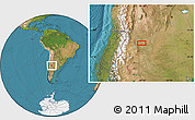 Satellite Location Map of the area around 34° 38' 13" S, 67° 55' 30" W