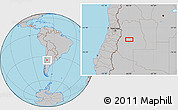 Gray Location Map of the area around 34° 38' 13" S, 68° 46' 30" W