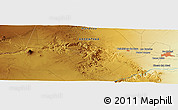 Physical Panoramic Map of the area around 34° 38' 13" S, 68° 46' 30" W