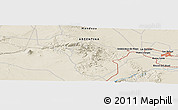 Shaded Relief Panoramic Map of the area around 34° 38' 13" S, 68° 46' 30" W