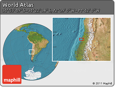 Satellite Location Map of the Area around 34° 38' 13" S, 72° 10' 30" W