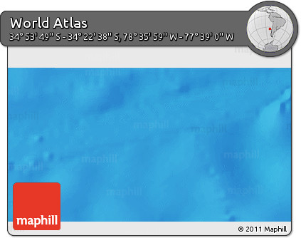 Physical 3D Map of the Area around 34° 38' 13" S, 78° 7' 30" W