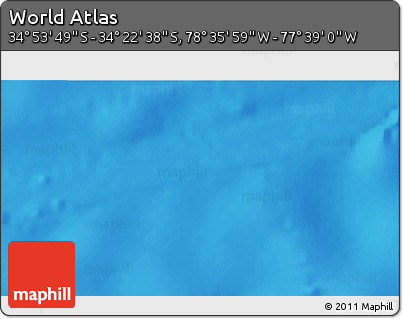Physical 3D Map of the Area around 34° 38' 13" S, 78° 7' 30" W