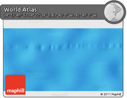 Physical 3D Map of the Area around 34° 38' 13" S, 83° 13' 29" W