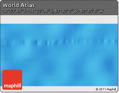 Physical 3D Map of the Area around 34° 38' 13" S, 83° 13' 29" W