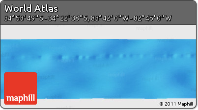 Physical Panoramic Map of the Area around 34° 38' 13" S, 83° 13' 29" W