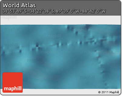 Satellite 3D Map of the Area around 34° 38' 13" S, 89° 10' 30" W