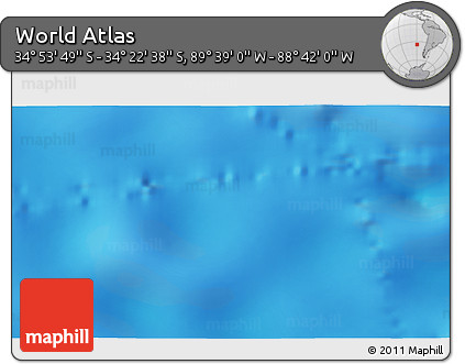 Shaded Relief 3D Map of the Area around 34° 38' 13" S, 89° 10' 30" W