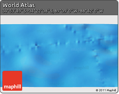 Shaded Relief 3D Map of the Area around 34° 38' 13" S, 89° 10' 30" W