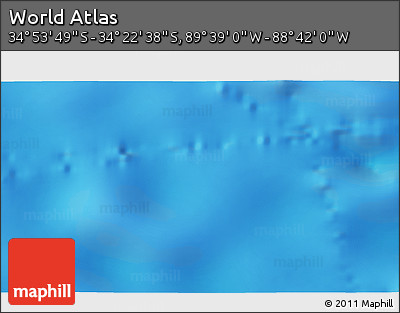 Shaded Relief 3D Map of the Area around 34° 38' 13" S, 89° 10' 30" W