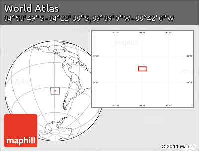 Blank Location Map of the Area around 34° 38' 13" S, 89° 10' 30" W