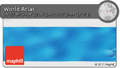 Physical Panoramic Map of the Area around 34° 38' 13" S, 96° 58' 29" E