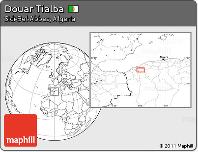 Blank Location Map of Douar Tialba