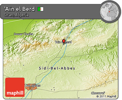 Physical 3D Map of 'Aïn El Berd