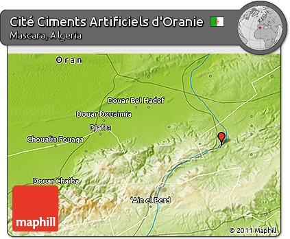 Physical 3D Map of Cité Ciments Artificiels D'Oranie