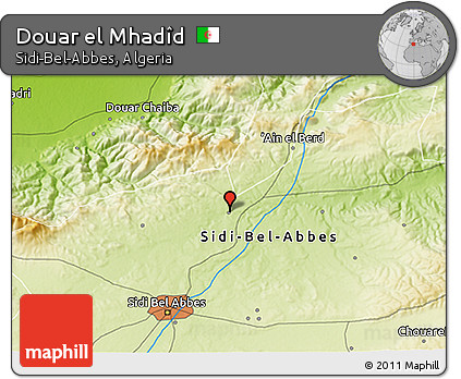 Physical 3D Map of Douar El Mhadîd