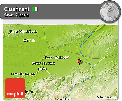Physical 3D Map of Ouahrani