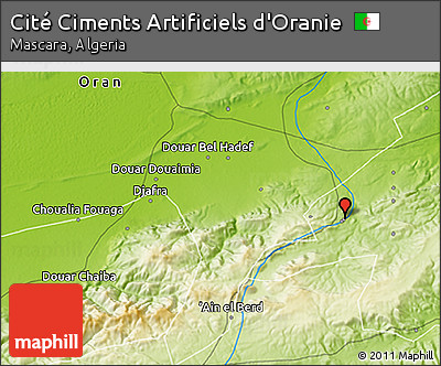 Physical 3D Map of Cité Ciments Artificiels D'Oranie
