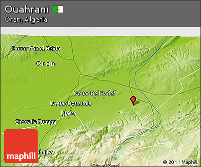 Physical 3D Map of Ouahrani