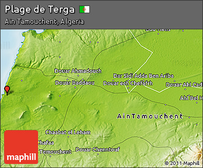 Physical 3D Map of Plage De Terga