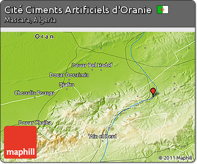 Physical 3D Map of Cité Ciments Artificiels D'Oranie