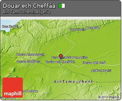 Physical 3D Map of Douar Ech Cheffâa