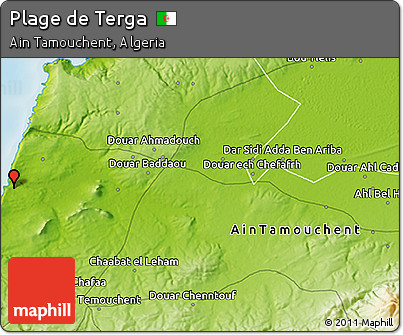 Physical 3D Map of Plage De Terga
