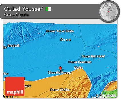 Political 3D Map of Oulad Youssef
