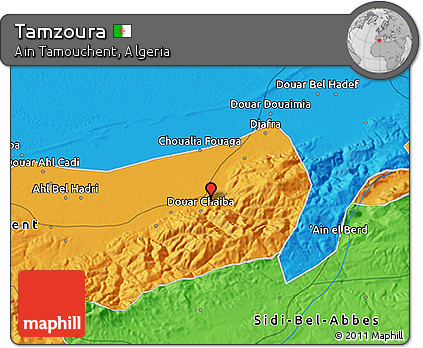 Political 3D Map of Tamzoura