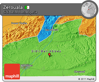 Political 3D Map of Zerouala