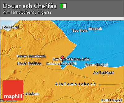 Political 3D Map of Douar Ech Cheffâa