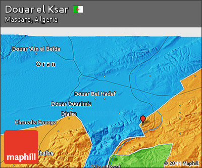 Political 3D Map of Douar El Ksar