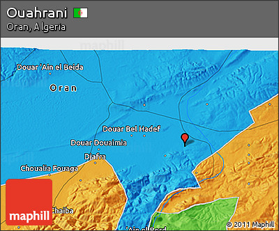 Political 3D Map of Ouahrani