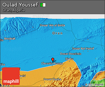 Political 3D Map of Oulad Youssef