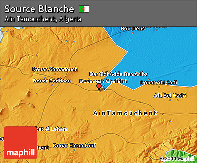 Political 3D Map of Source Blanche
