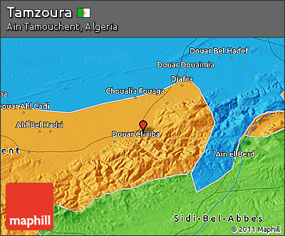 Political 3D Map of Tamzoura
