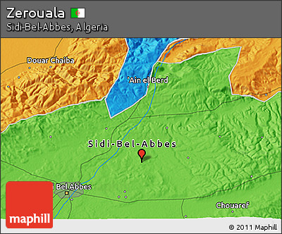 Political 3D Map of Zerouala