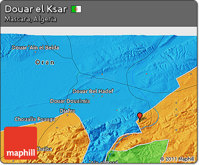 Political 3D Map of Douar El Ksar