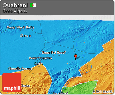 Political 3D Map of Ouahrani