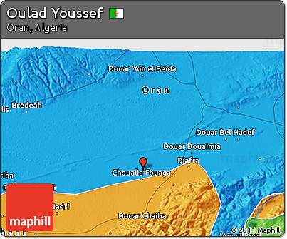 Political 3D Map of Oulad Youssef