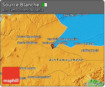 Political 3D Map of Source Blanche